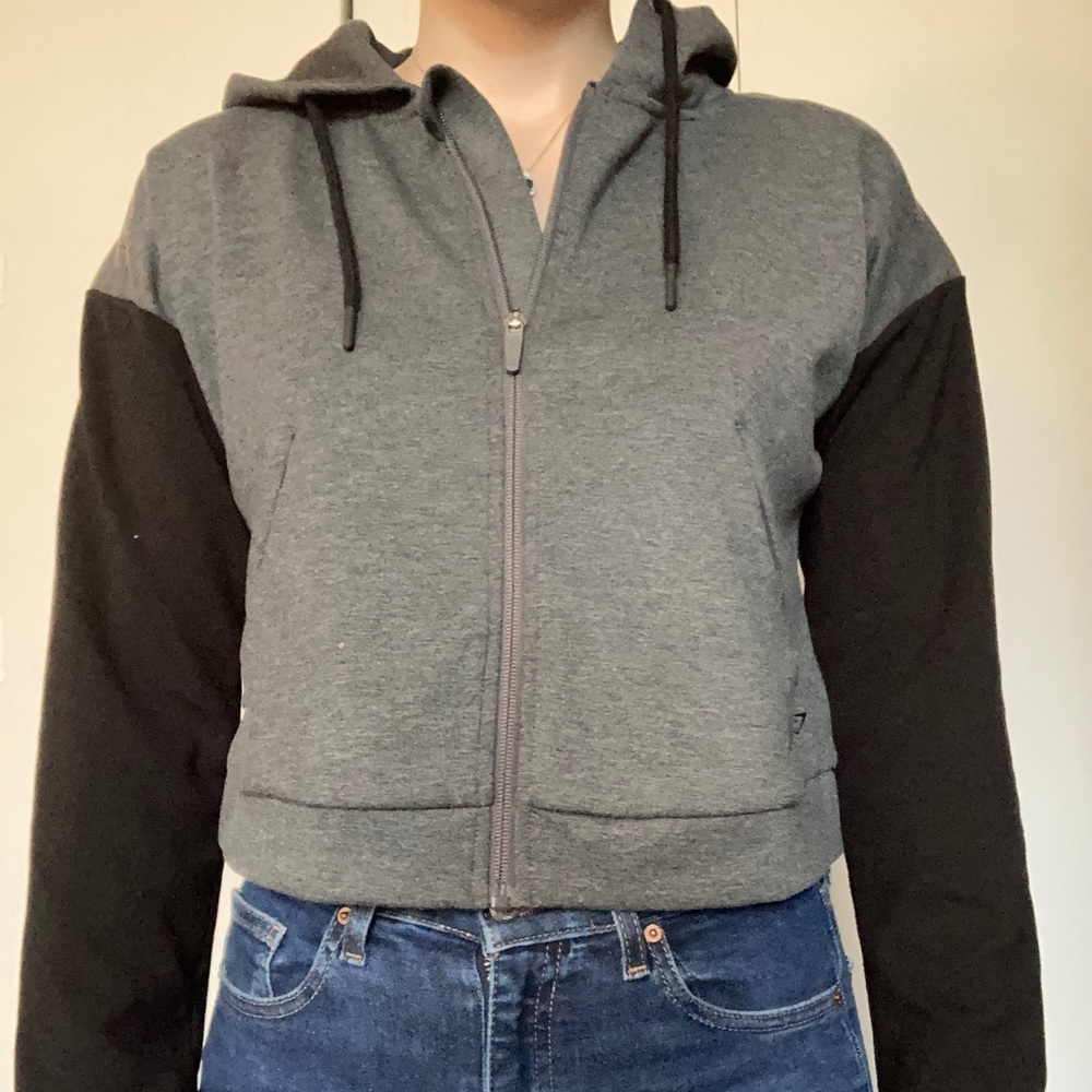 Gymshark Cropped Zipped Hoodie Sz S